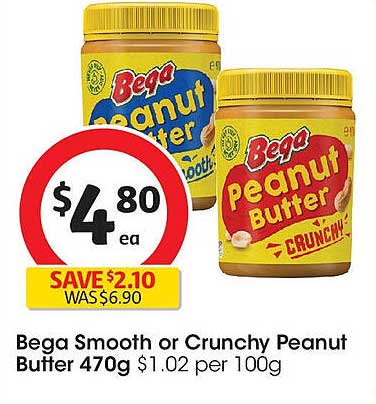 Bega Smooth or Crunchy Peanut Butter