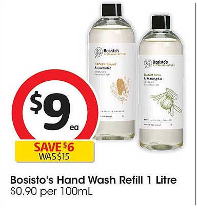 Bosisto's Hand Wash Refill 1 Litre