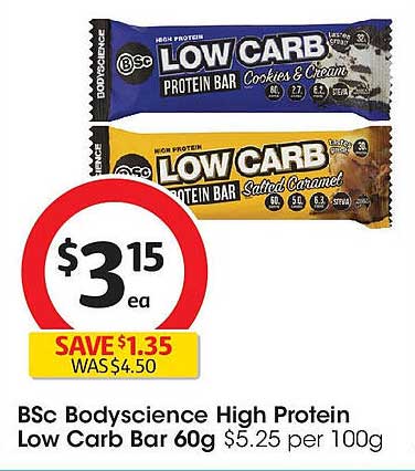 BSc Bodyscience High Protein Low Carb Bar