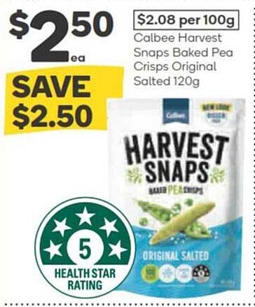 Calbee Harvest Snaps Baked Pea Crisps Original Salted