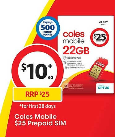 Coles Mobile $25 Prepaid SIM