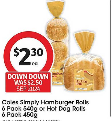 Coles Simply Hamburger Rolls