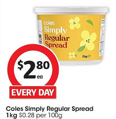 Coles Simply Regular Spread