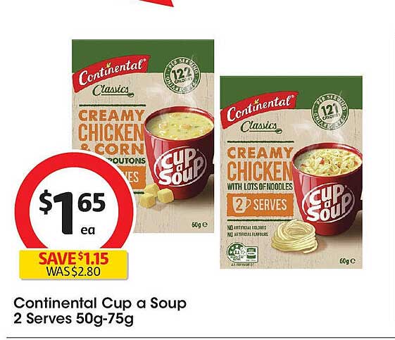 Continental Cup a Soup 2 Serves 50g-75g