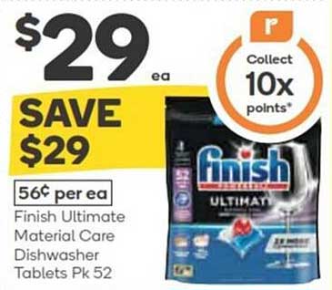 Finish Ultimate Material Care Dishwasher Tablets Pk 52