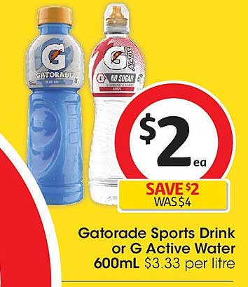 Gatorade Sports Drink or G Active Water