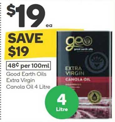 Good Earth Oils Extra Virgin Canola Oil