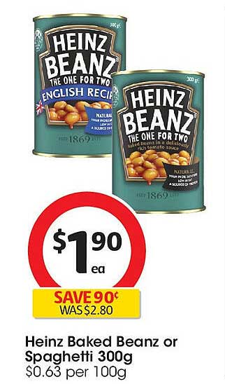 Heinz Baked Beanz or Spaghetti 300g