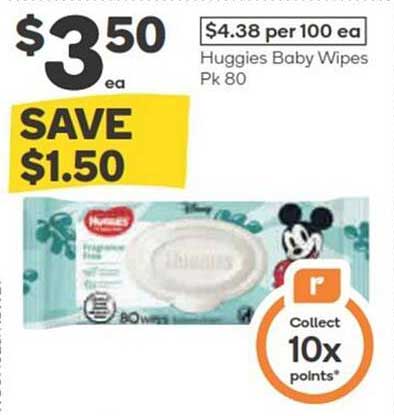 Huggies Baby Wipes Pk 80