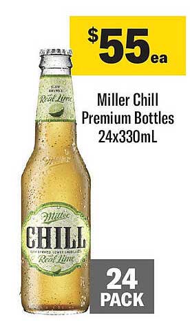 Miller Chill Premium Bottles 24x330mL