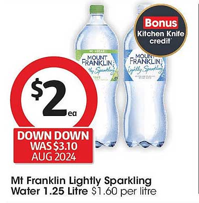 Mt Franklin Lightly Sparkling Water