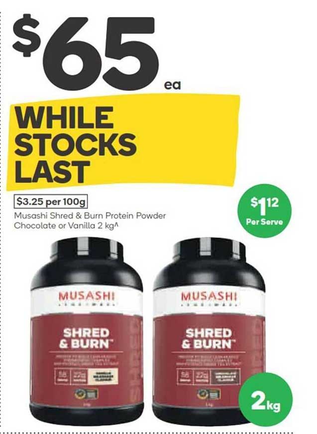 Musashi Shred & Burn Protein Powder