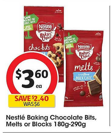 Nestlé Baking Chocolate Bits, Melts or Blocks