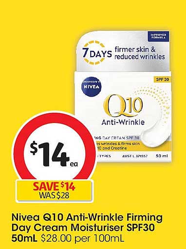 Nivea Q10 Anti-Wrinkle Firming Day Cream Moisturiser SPF30