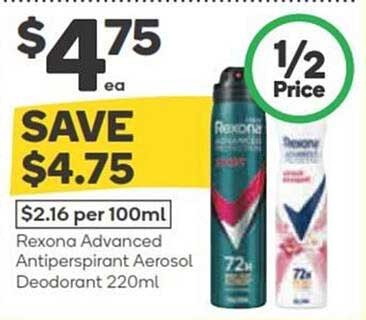 Rexona Advanced Antiperspirant Aerosol Deodorant