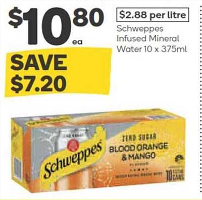 Schweppes Infused Mineral Water 10 x 375ml