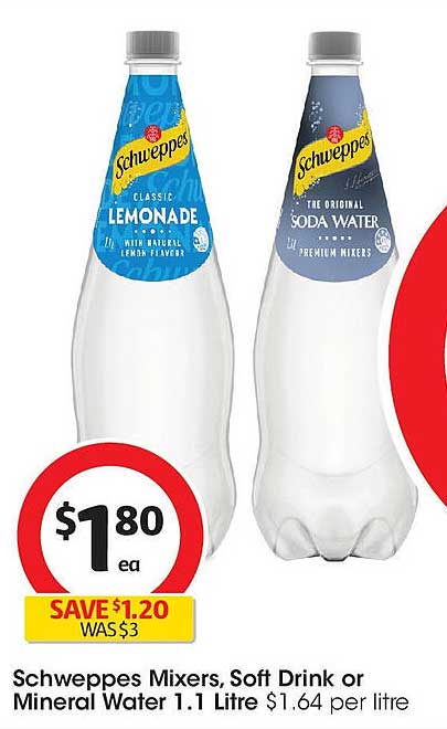 Schweppes Mixers, Soft Drink or Mineral Water