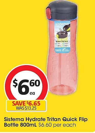 Sistema Hydrate Tritan Quick Flip Bottle