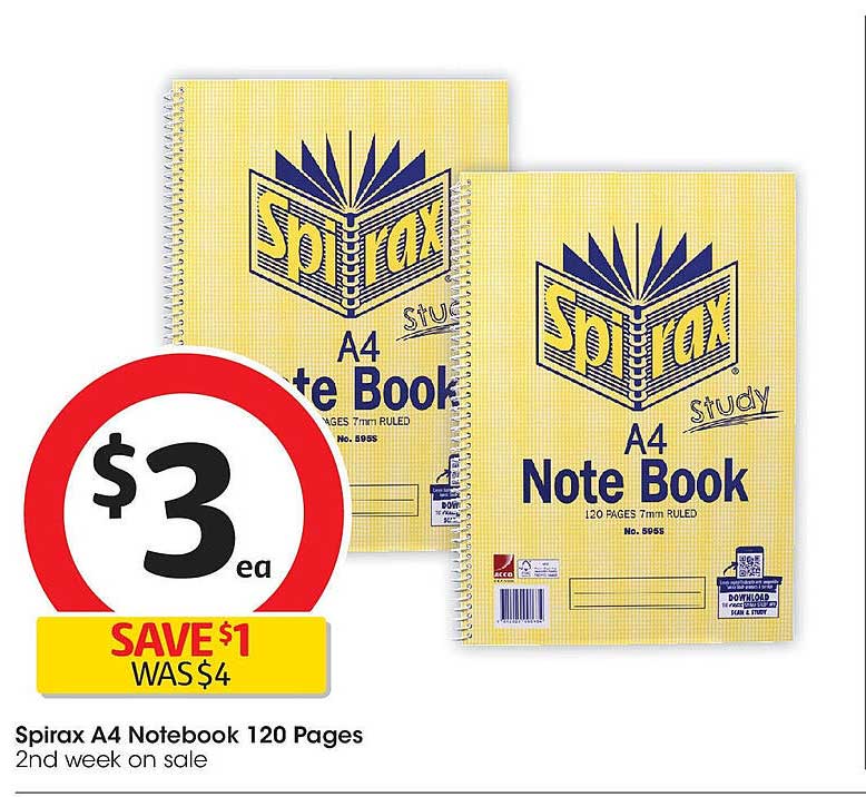 Spirax A4 Notebook 120 Pages