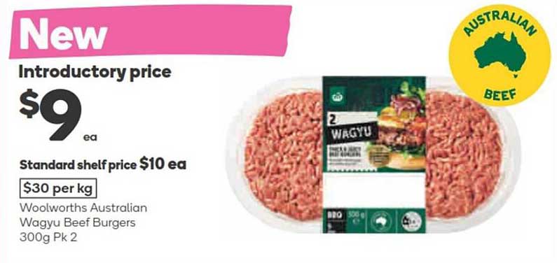 Woolworths Australian Wagyu Beef Burgers