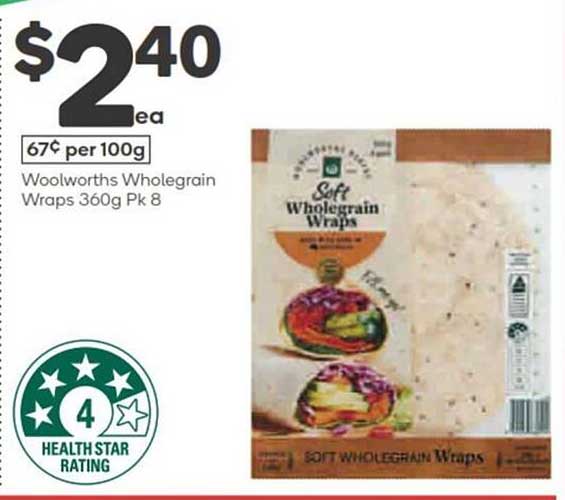 Woolworths Wholegrain Wraps