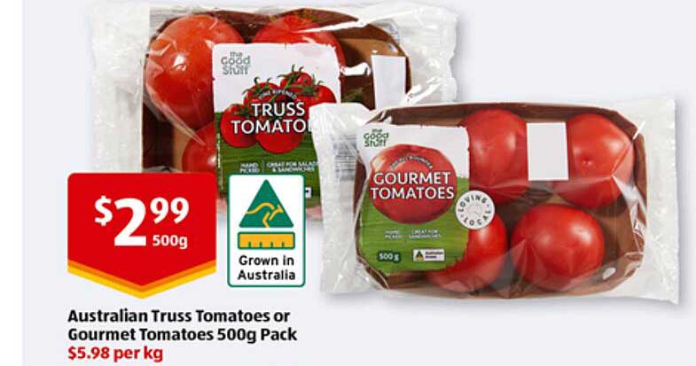 Australian Truss Tomatoes or Gourmet Tomatoes 500g Pack