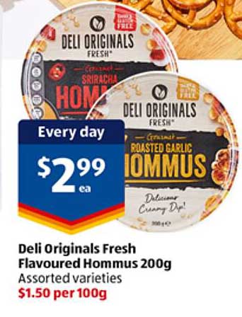 Deli Originals Fresh Flavoured Hommus