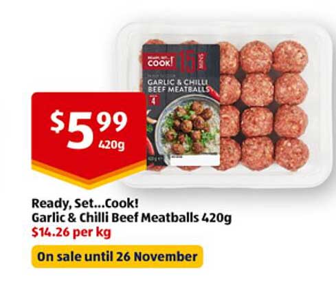 Garlic & Chilli Beef Meatballs