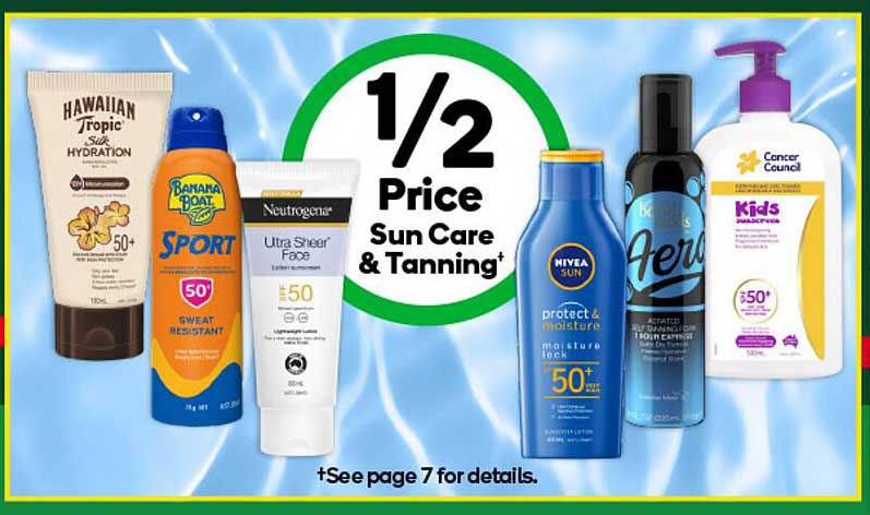 1/2 Price Sun Care & Tanning