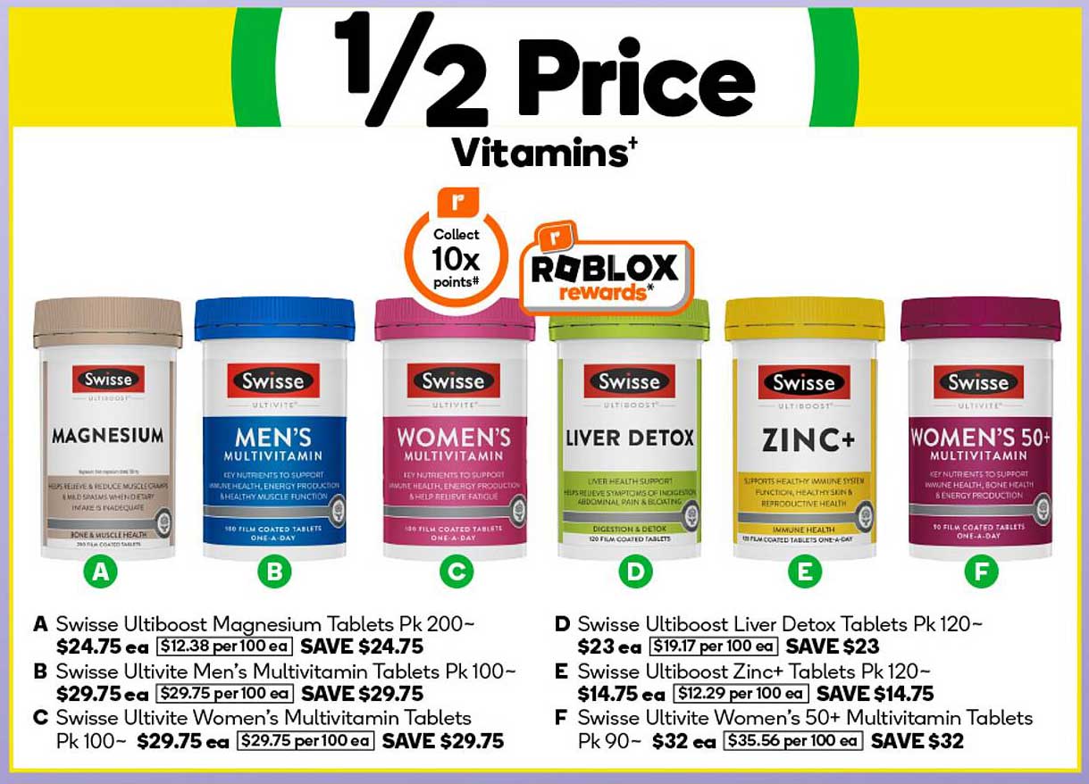 1/2 Price Vitamins*