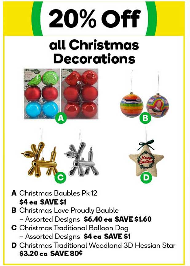 20% Off all Christmas Decorations