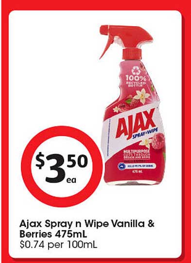 Ajax Spray n Wipe Vanilla & Berries