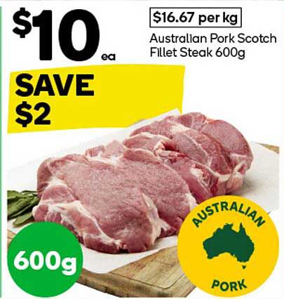 Australian Pork Scotch Fillet Steak