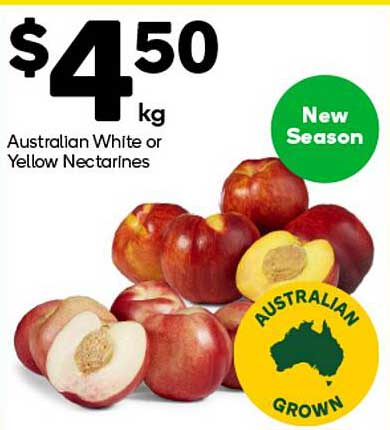 Australian White or Yellow Nectarines