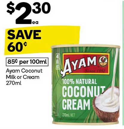 Ayam 100% Natural Coconut Cream