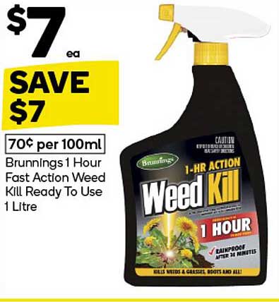 Brunnings 1 Hour Fast Action Weed Kill Ready To Use