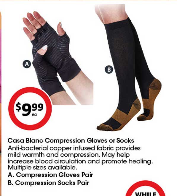 Casa Blanc Compression Gloves or Socks