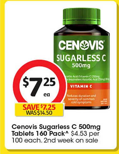 Cenovis Sugarless C 500mg Tablets 160 Pack