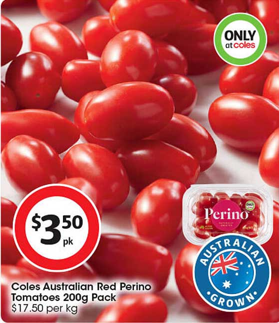 Coles Australian Red Perino Tomatoes 200g Pack