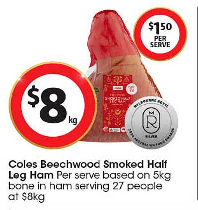 Coles Beechwood Smoked Half Leg Ham