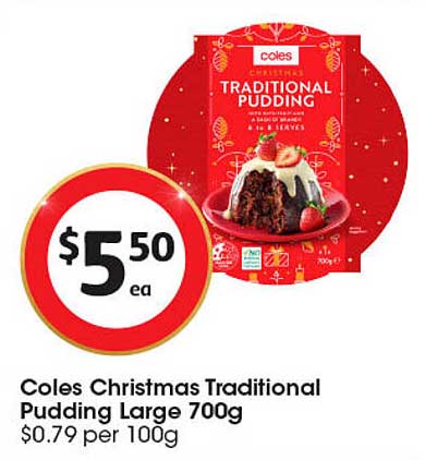 Coles Christmas Traditional Pudding