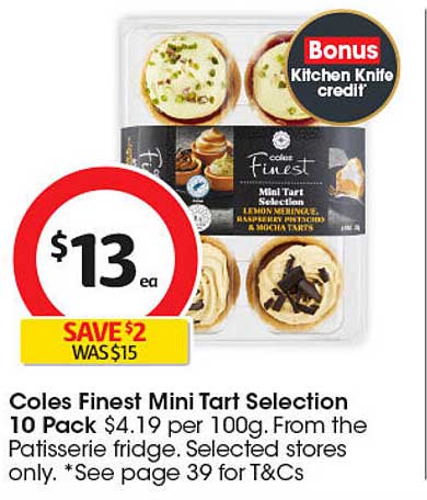 Coles Finest Mini Tart Selection 10 Pack