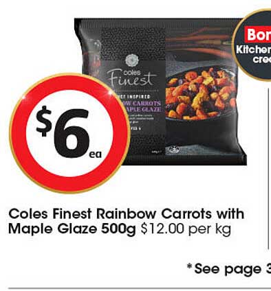 Coles Finest Rainbow Carrots with Maple Glaze