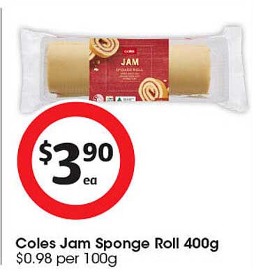 Coles Jam Sponge Roll