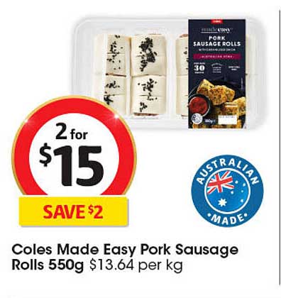 Coles Made Easy Pork Sausage Rolls