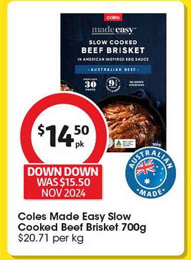 Coles Made Easy Slow Cooked Beef Brisket