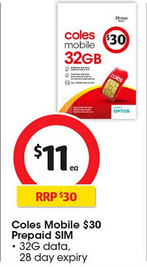 Coles Mobile $30 Prepaid SIM