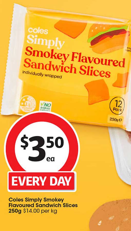 Coles Simply Smokey Flavoured Sandwich Slices