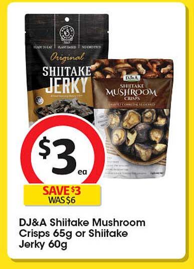 DJ&A Shiitake Mushroom Crisps or Shiitake Jerky