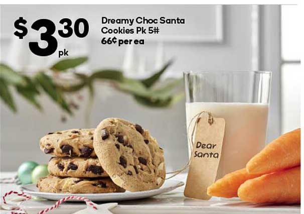 Dreamy Choc Santa Cookies Pk 5#